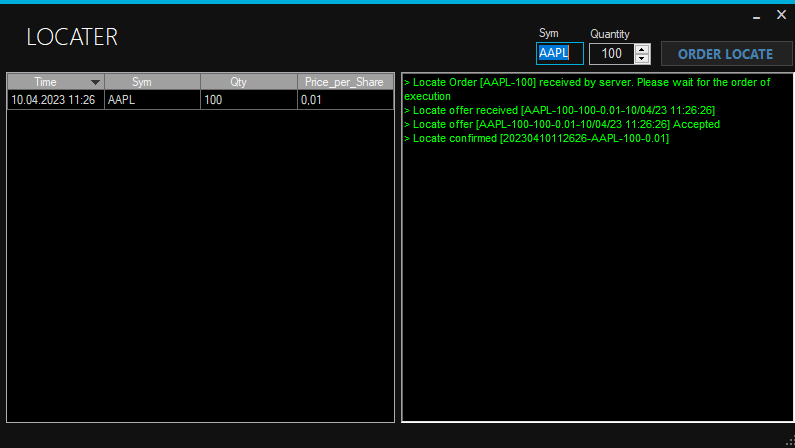 Alpha Trader Locale monitor